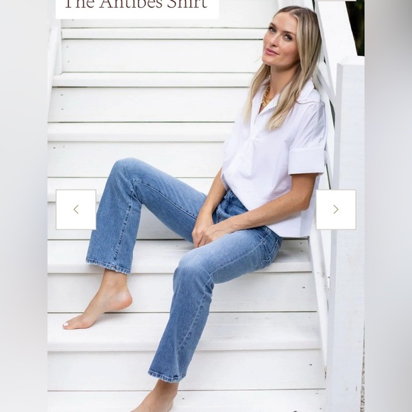 NWT Julia Amory Antibes White Women's Button Down Size Small - Picture 4 of 10